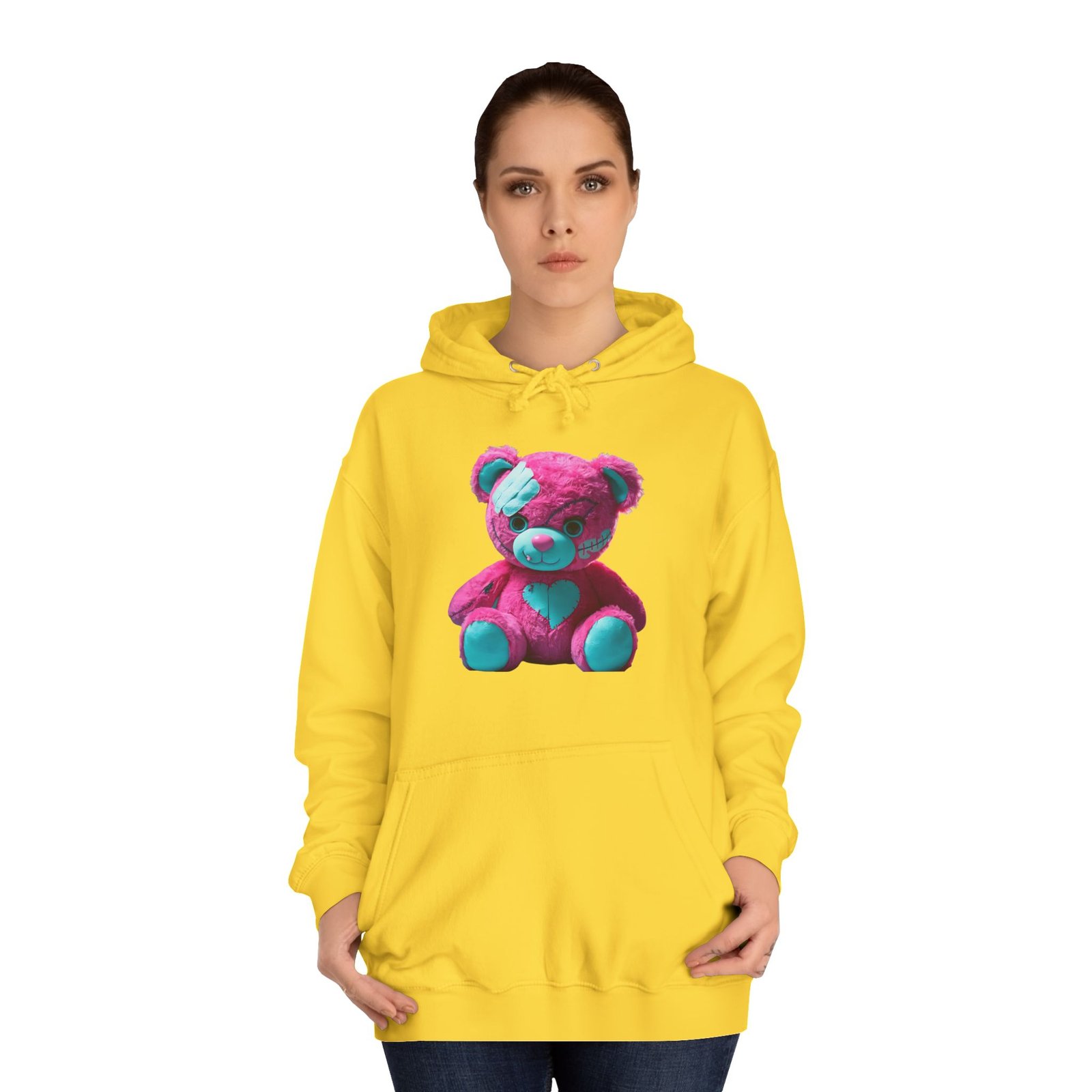 Hanorac Unisex College cu Design „Vintage Teddy Bear” - Image 6