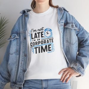 Tricou Amuzant "Corporate Time" Unisex din Bumbac Gros – Unde Munca Întâlnește Umorul