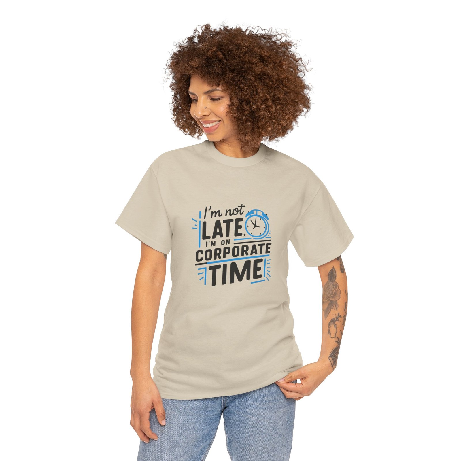 Tricou Amuzant "Corporate Time" Unisex din Bumbac Gros – Unde Munca Întâlnește Umorul - Image 10
