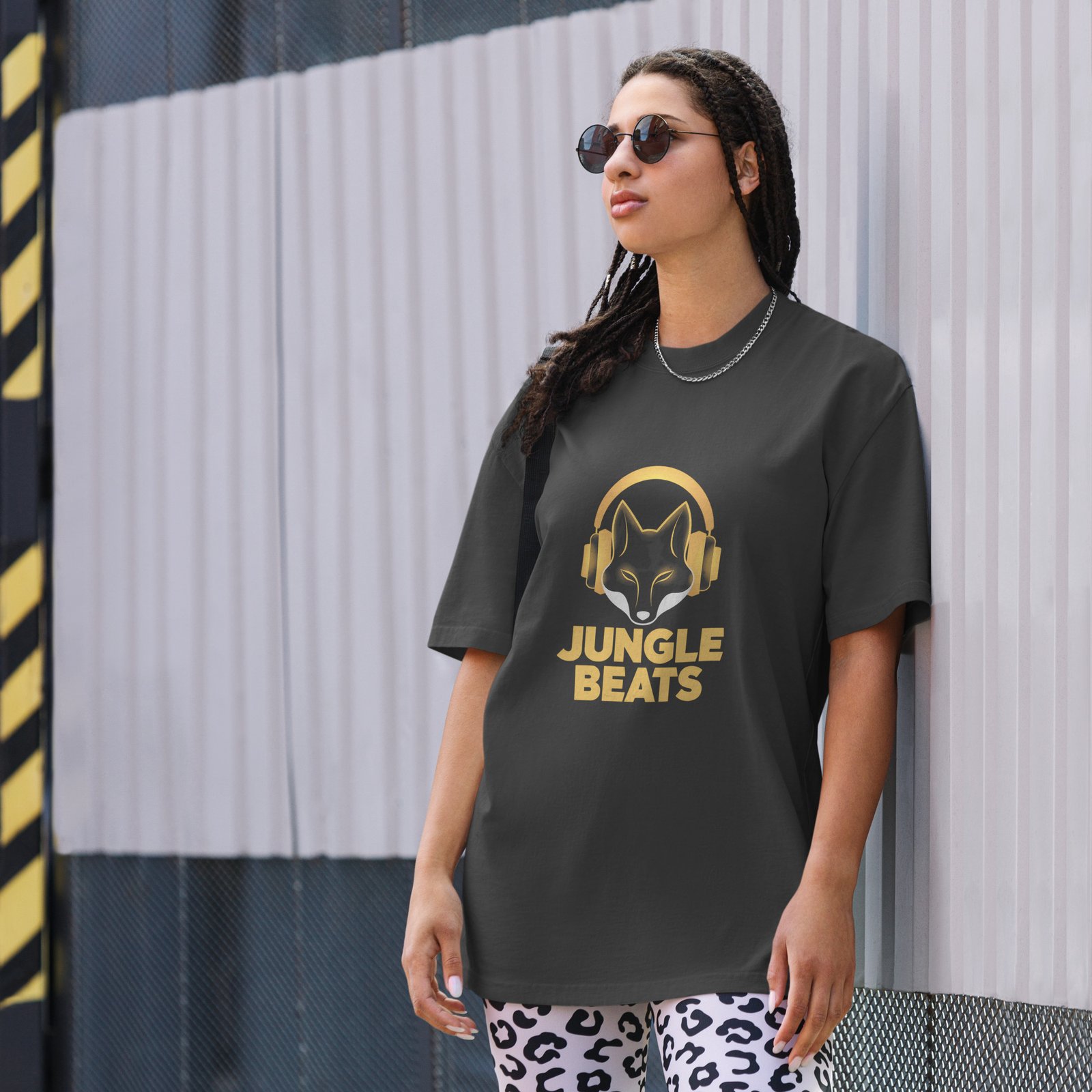 Oversized faded t-shirt Jungle Beats - Image 4