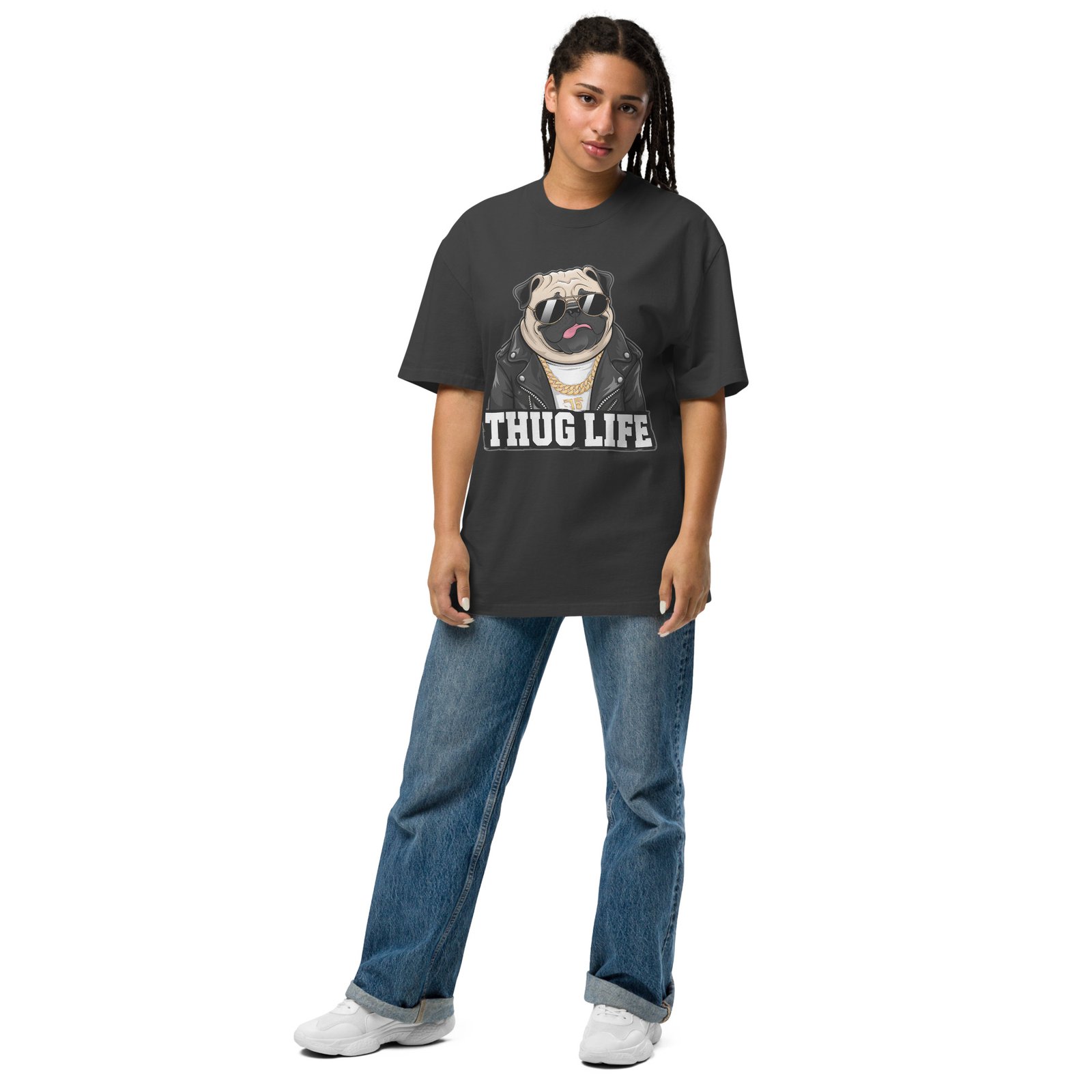 Thug Life Oversized faded t-shirt - Image 3