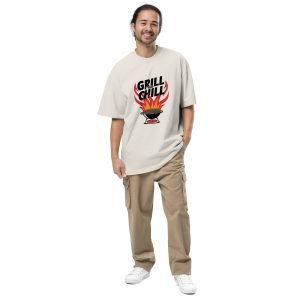 Grill and Chill Oversized faded t-shirt