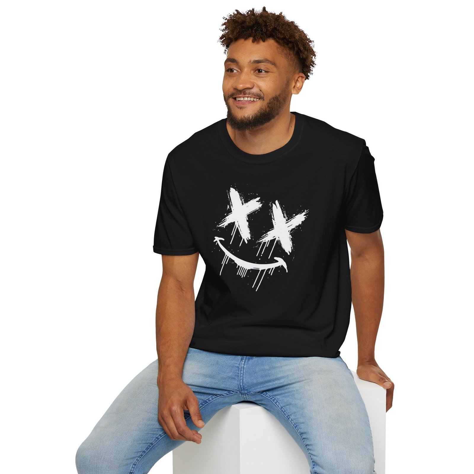 Tricou Grunge Drip Smile — Tricou cu Grafică Ochi-X Distressed - Image 5