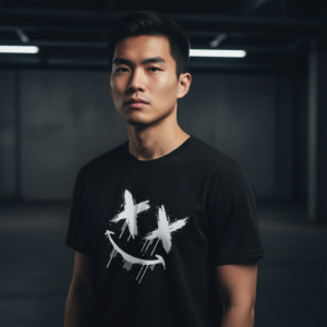 Tricou Grunge Drip Smile — Tricou cu Grafică Ochi-X Distressed