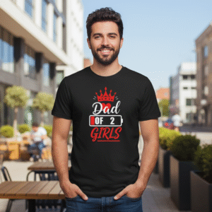 Tricou "Tată de 2 Fete" — Cadou de Ziua Tatălui